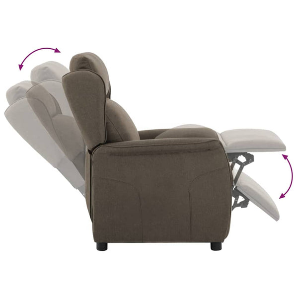 vidaXL Chaise longue taupe 66,5 x 94 x 101,5 cm polyester