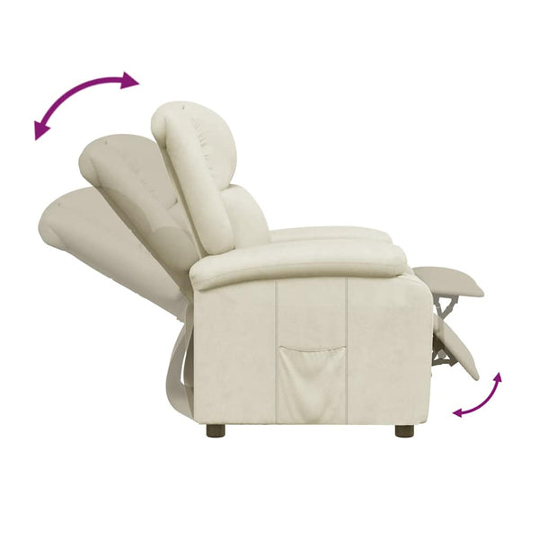 vidaXL Recliner White Faux Leather