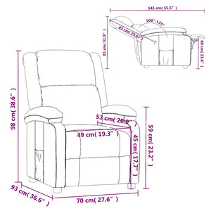 vidaXL Recliner White Faux Leather