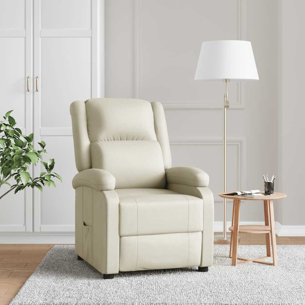 vidaXL Recliner White Faux Leather