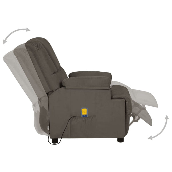 Massagesessel Dunkelgrau Mikrofaser