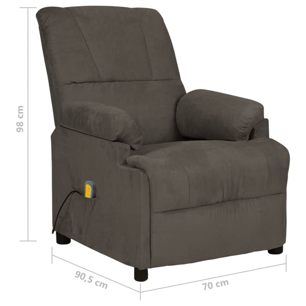 Massagesessel Dunkelgrau Mikrofaser