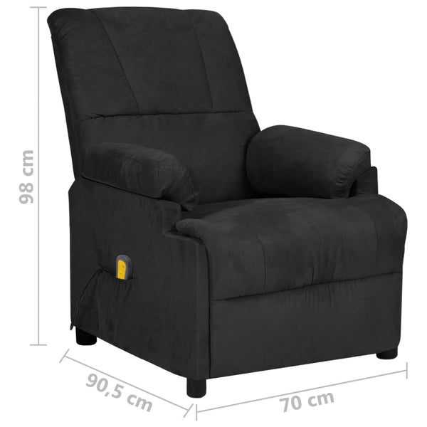 Massagesessel Schwarz mit Mikrofaser