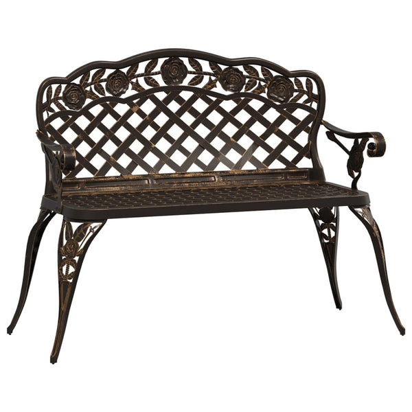 Gartenbank 108 cm Aluminiumguss Bronzen