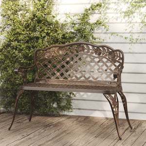 Gartenbank 108 cm Aluminiumguss Bronzen