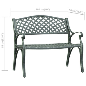 Gartenbank 102 cm Aluminiumguss Grün