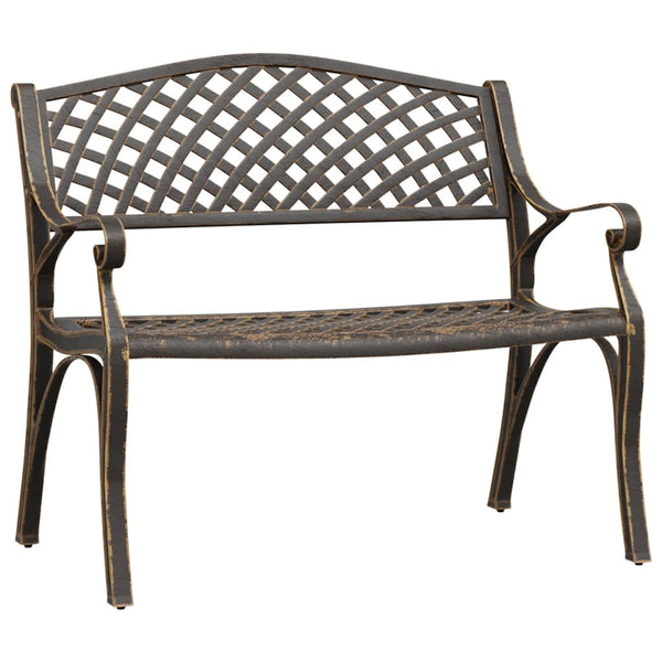 Gartenbank 102 cm Aluminiumguss Bronzen