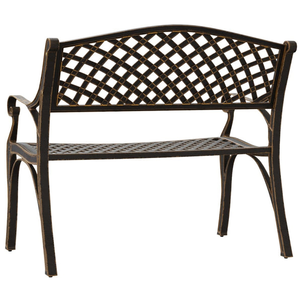 Gartenbank 102 cm Aluminiumguss Bronzen