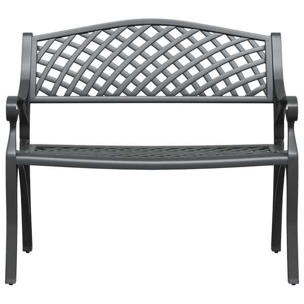 Gartenbank 102 cm Aluminiumguss Schwarz