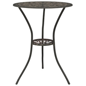 3-tlg. Bistro-Set Aluminiumguss Bronzen