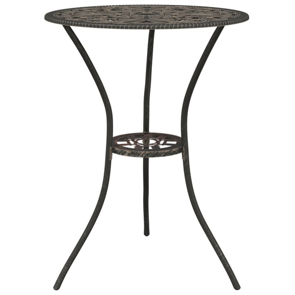 3-tlg. Bistro-Set Aluminiumguss Bronzen