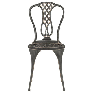 3-tlg. Bistro-Set Aluminiumguss Bronzen