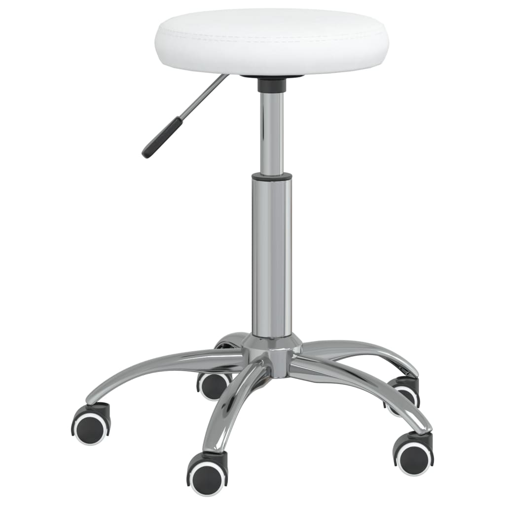 vidaXL Tabouret de massage en similicuir blanc