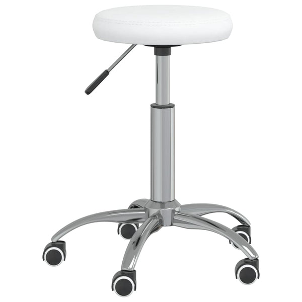 vidaXL Tabouret de massage en similicuir blanc