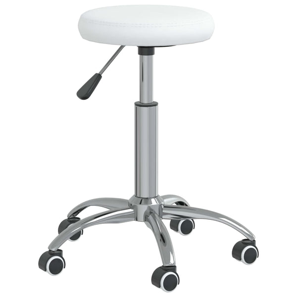vidaXL Tabouret de massage en similicuir blanc