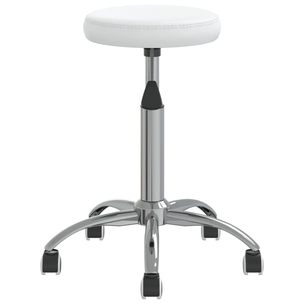vidaXL Tabouret de massage en similicuir blanc