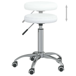 vidaXL Tabouret de massage en similicuir blanc