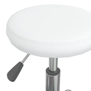 vidaXL Tabouret de massage en similicuir blanc