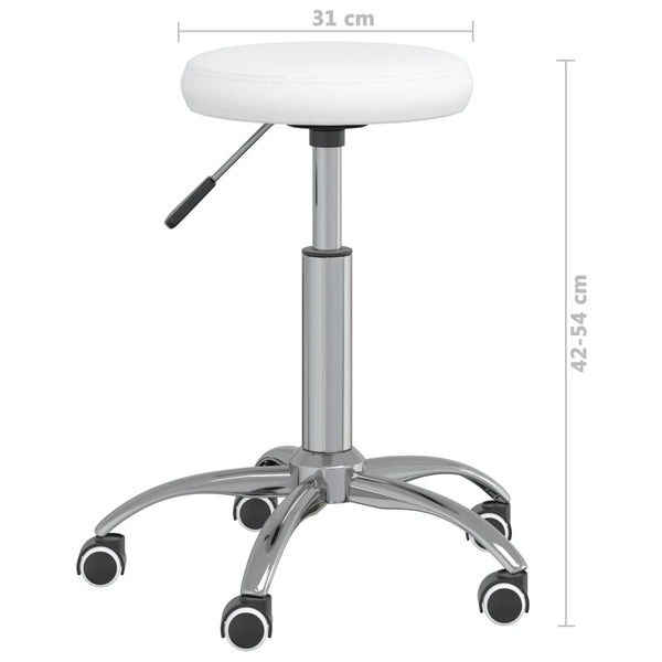 vidaXL Tabouret de massage en similicuir blanc