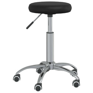 vidaXL Massage Stool Faux Leather Black