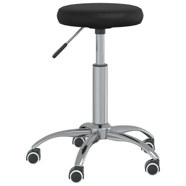 vidaXL Massage Stool Faux Leather Black