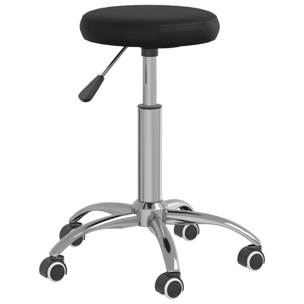 vidaXL Massage Stool Faux Leather Black