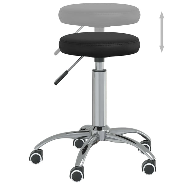 vidaXL Massage Stool Faux Leather Black