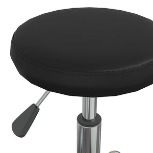 vidaXL Massage Stool Faux Leather Black