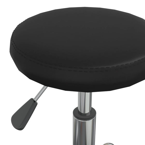 vidaXL Massage Stool Faux Leather Black