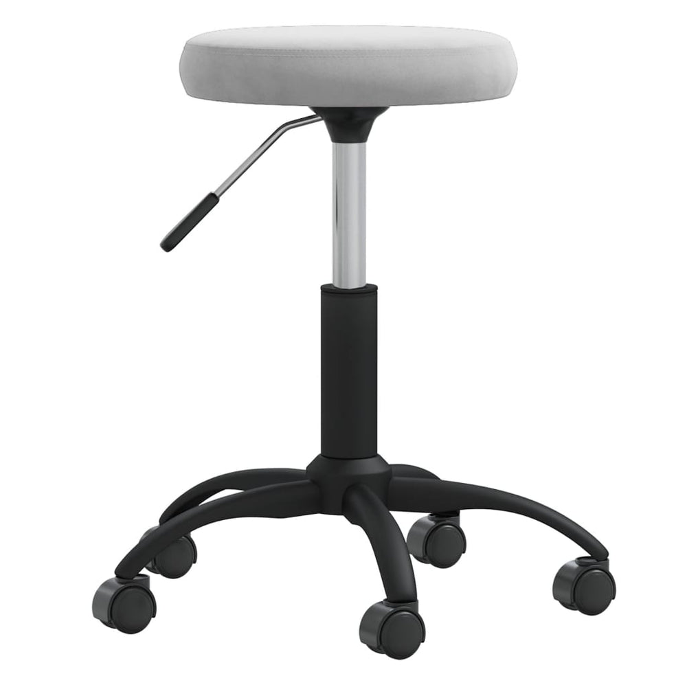 Massagehocker Samt Hellgrau