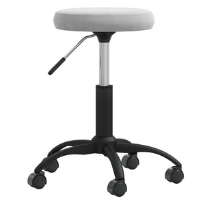 Massagehocker Samt Hellgrau