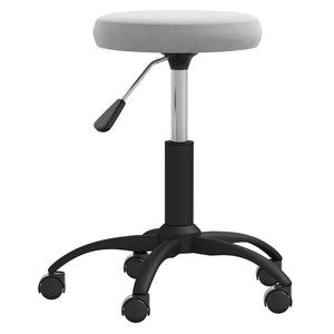 Massagehocker Samt Hellgrau