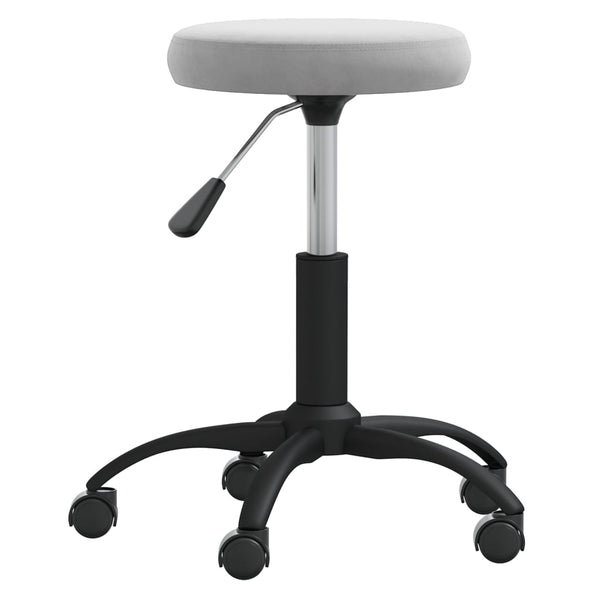 Massagehocker Samt Hellgrau