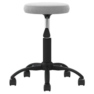 Massagehocker Samt Hellgrau