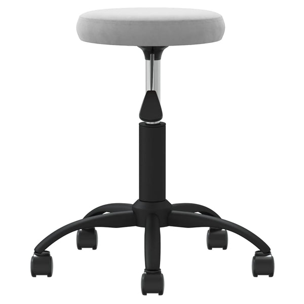 Massagehocker Samt Hellgrau