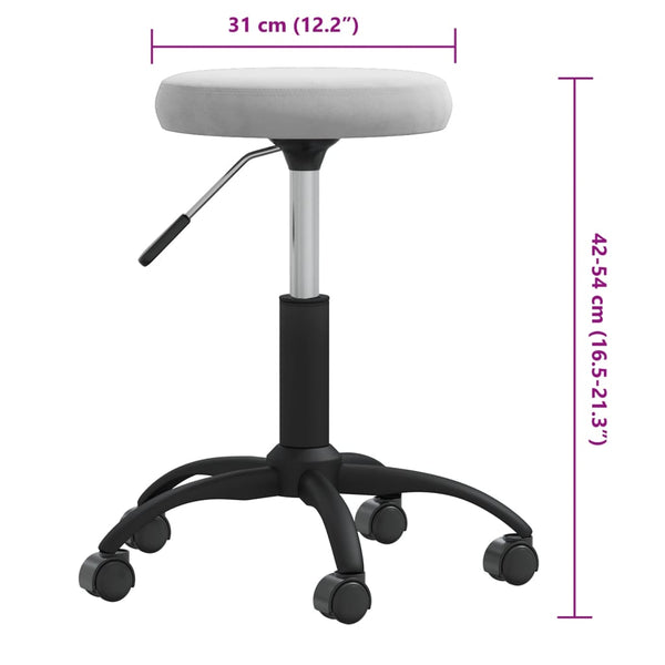 Massagehocker Samt Hellgrau