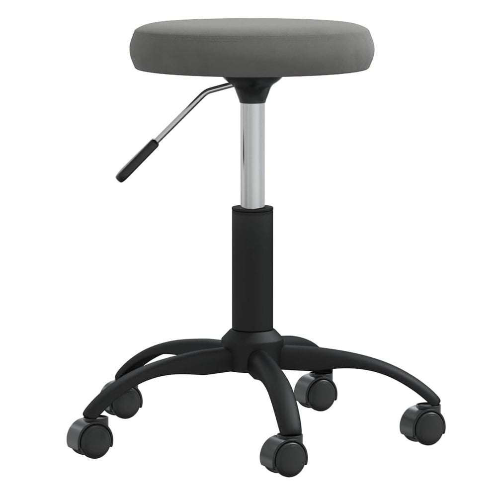 Massagehocker Samt Dunkelgrau
