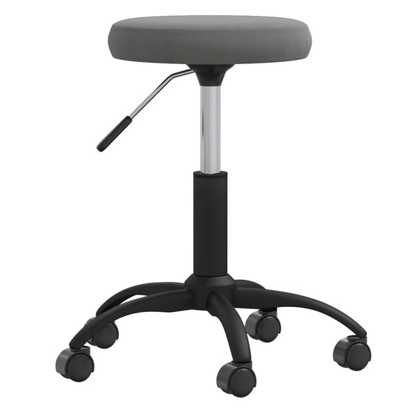 Massagehocker Samt Dunkelgrau