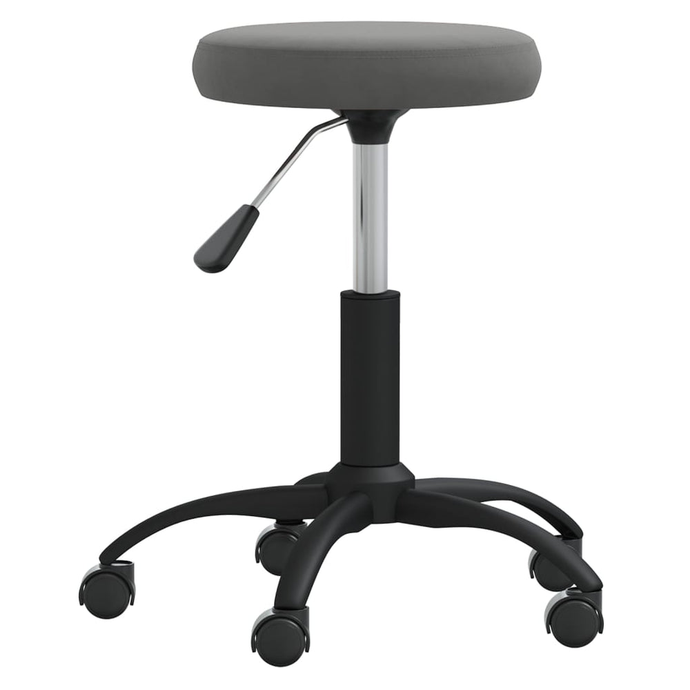 Massagehocker Samt Dunkelgrau