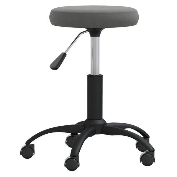 Massagehocker Samt Dunkelgrau