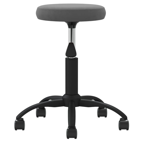 Massagehocker Samt Dunkelgrau
