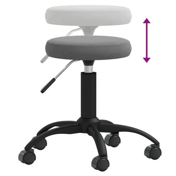 Massagehocker Samt Dunkelgrau
