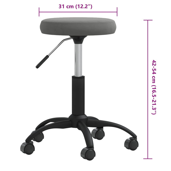 Massagehocker Samt Dunkelgrau