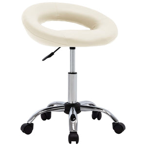 vidaXL Chaise de salle à manger pivotante crème en similicuir