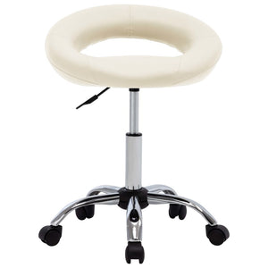 vidaXL Chaise de salle à manger pivotante crème en similicuir