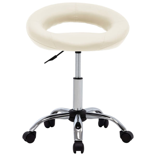 vidaXL Chaise de salle à manger pivotante crème en similicuir