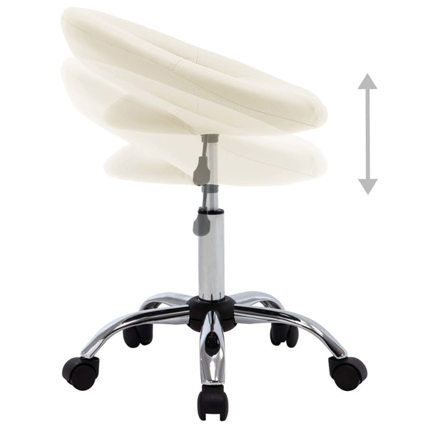 vidaXL Chaise de salle à manger pivotante crème en similicuir