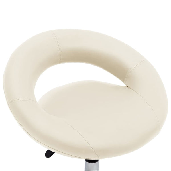 vidaXL Chaise de salle à manger pivotante crème en similicuir