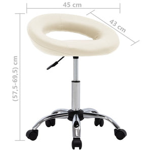 vidaXL Chaise de salle à manger pivotante crème en similicuir