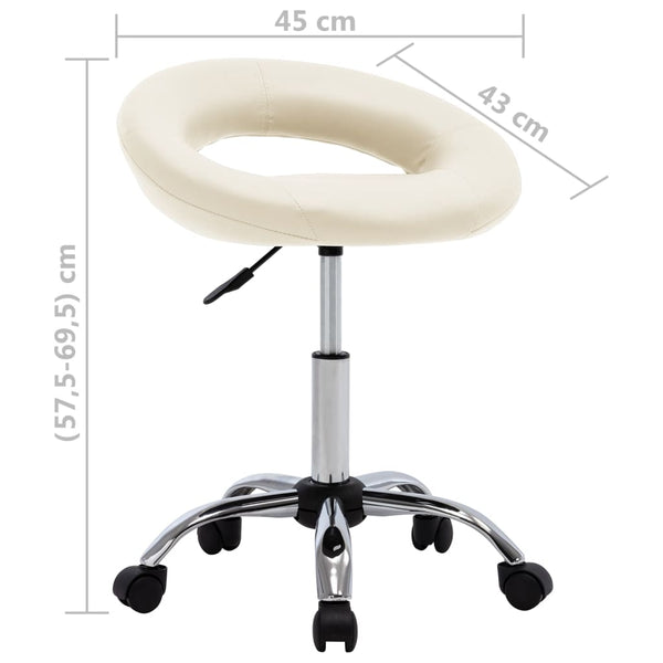 vidaXL Chaise de salle à manger pivotante crème en similicuir